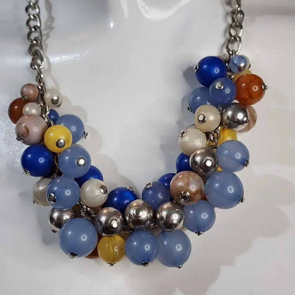New York & Company Beaded Bib Necklace